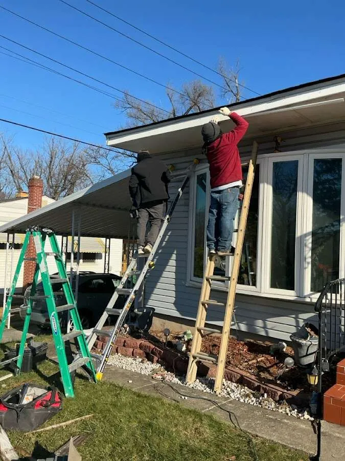 Restoration crew performing exterior repair in Mantua