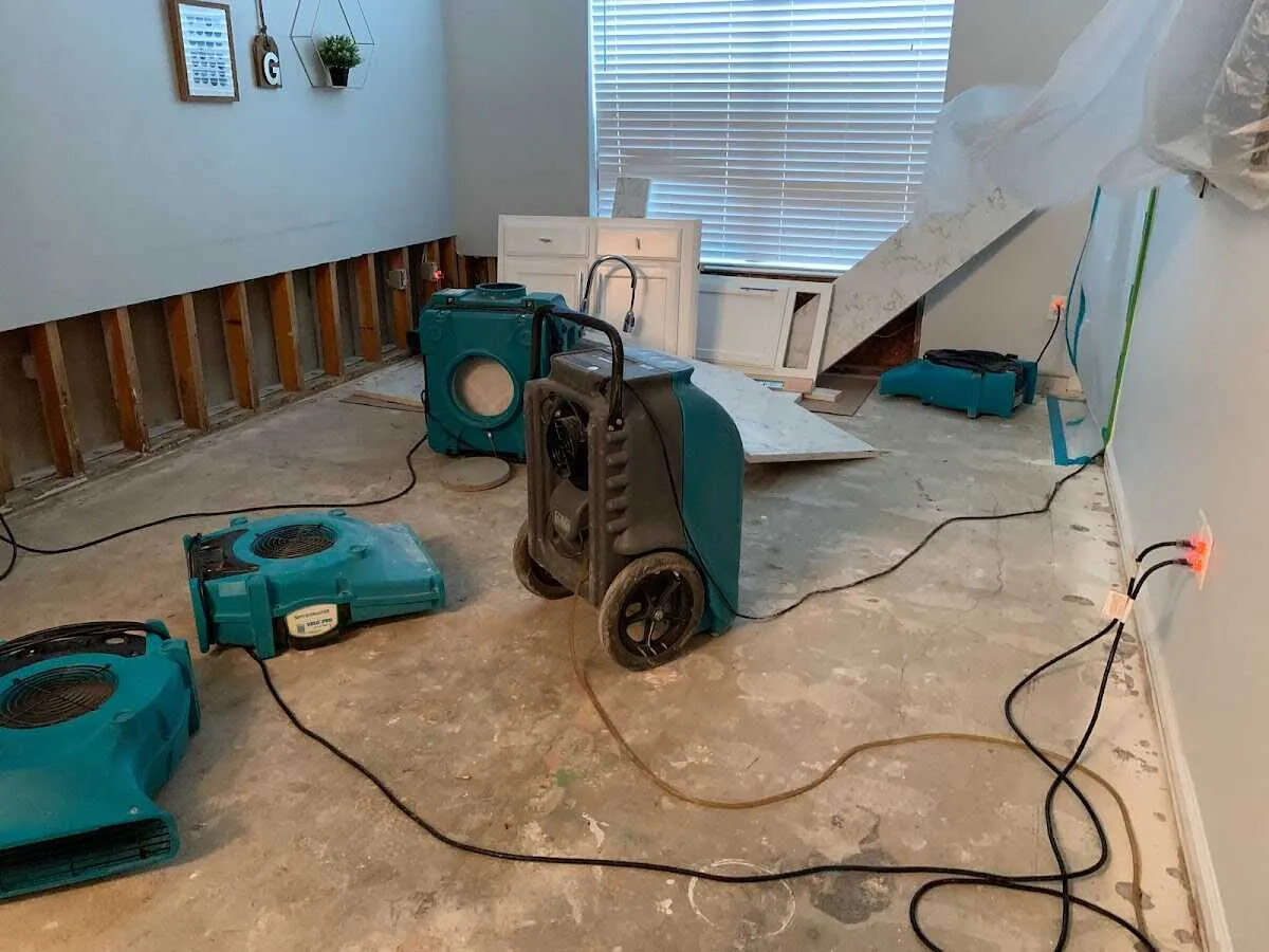 Dehumidifier in flood-cut room for Water Extraction & Removal in Mantua